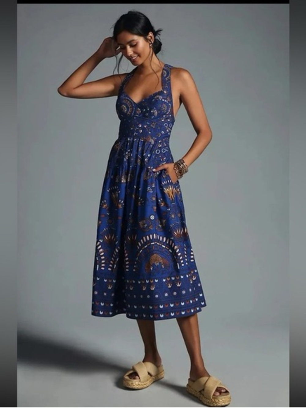 Anthropologie midi racerback cotton dress, 4